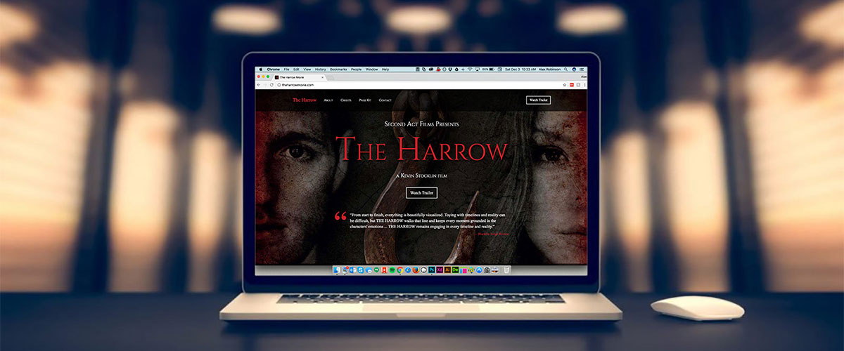 Website on a laptop